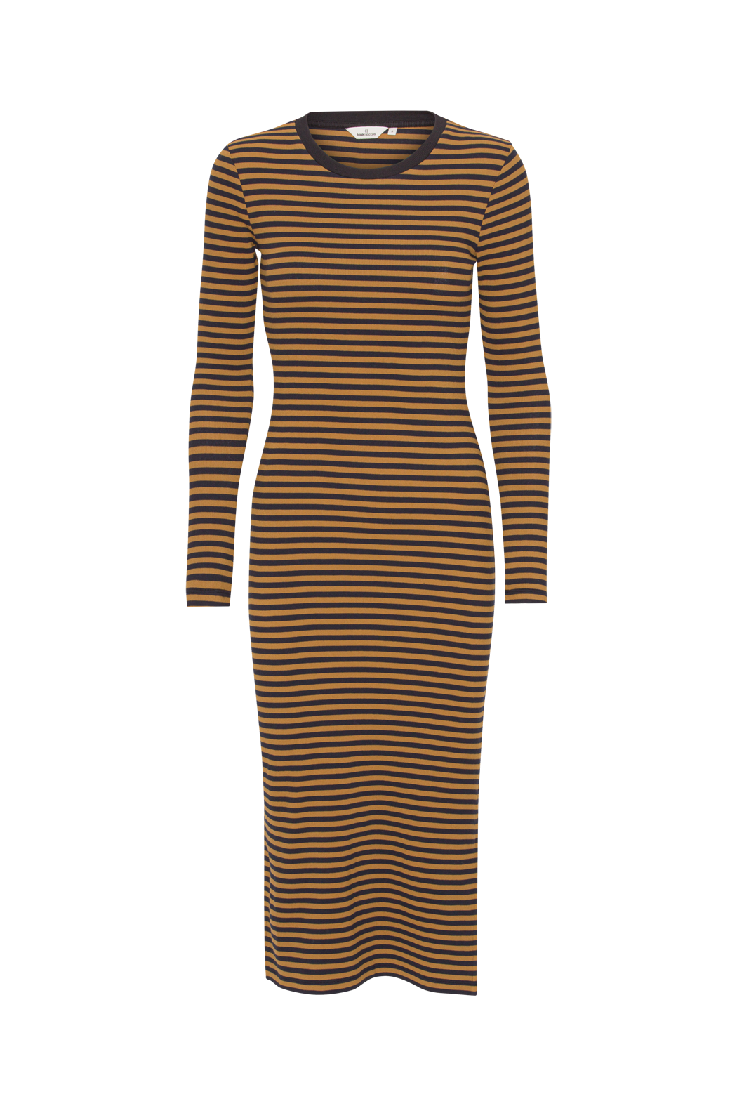 Basic Apparel Ludmilla Long Dress Kjoler 515 Bronze Brown/Black Stripe